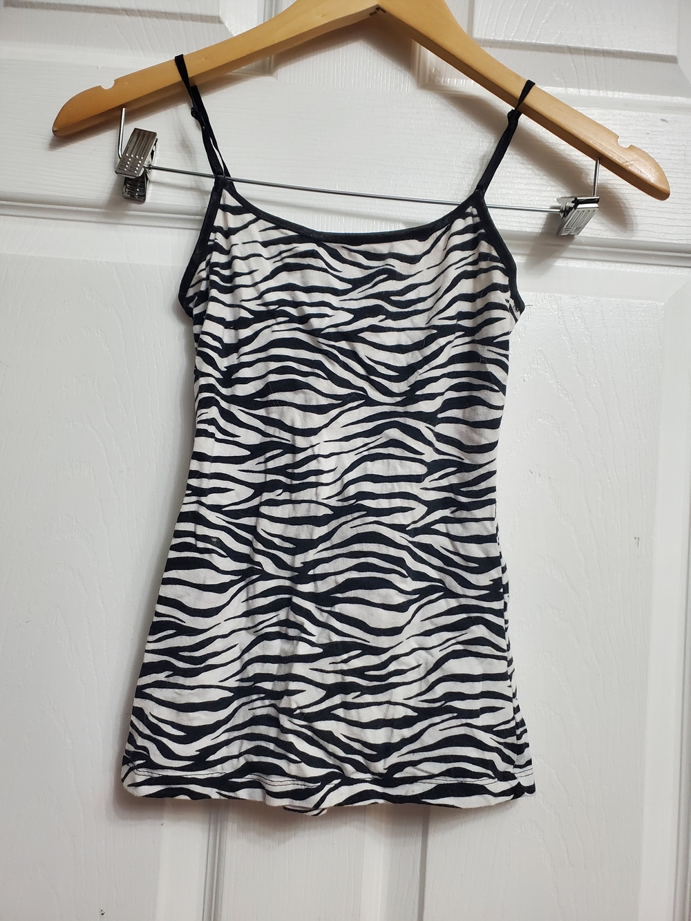 Seductions Zebra Print Spaghetti Strap Tank Top - SIZE S